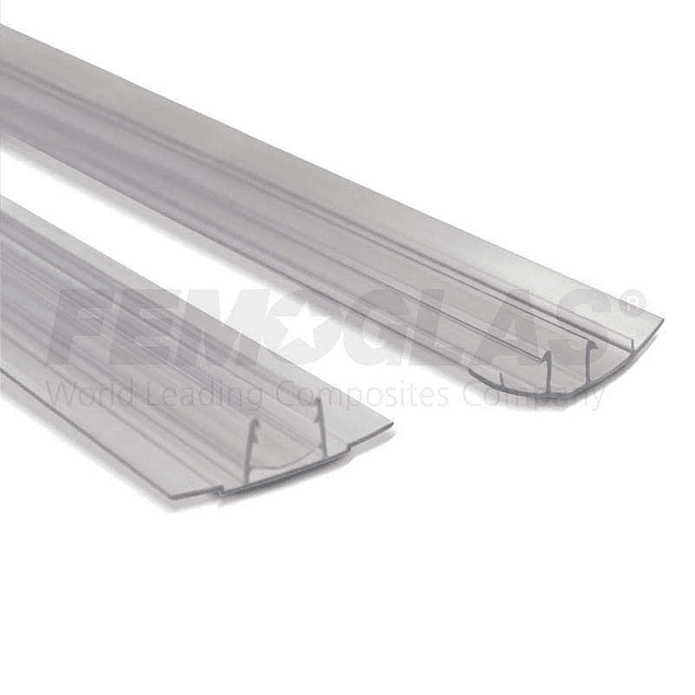 Pack 2 Planchas Policarbonato Premium Alveolar Transparente 4 x 1050 x 2900  mm + 2 Perfil U + Perfil H Clip Femoglas