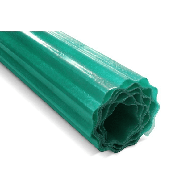 Rollo Fibra de Vidrio (FRP) Onda Zinc 1.22m x 20m x 0.5mm Verde